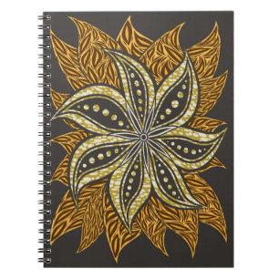 Cuaderno Estilo de Batik Floral Resumen Africano