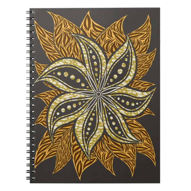 Cuaderno Estilo de Batik Floral Resumen Africano (Frente)