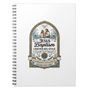 Cuaderno Estilo de certificado de bautismo de Jesús Certifi