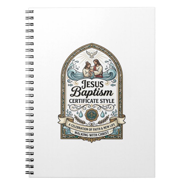 Cuaderno Estilo de certificado de bautismo de Jesús Certifi (Frente)