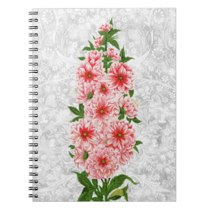 Cuaderno Estilo de cosecha de vintage Hollyhock Tipo Flower