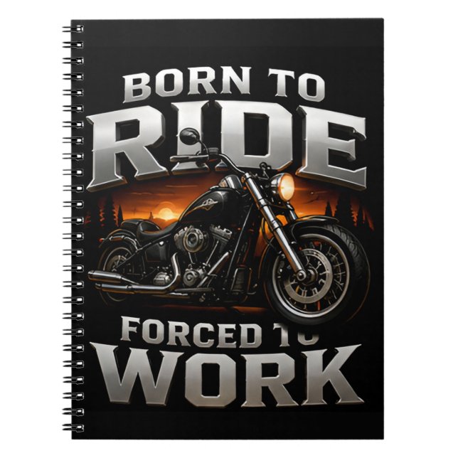 Cuaderno 🏍️ Estilo de cráneo de motociclista cromado para  (Frente)