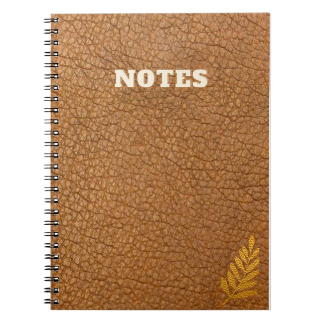Cuaderno estilo de cuero marrón caki (Frente)
