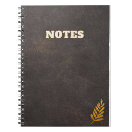 Cuaderno estilo de cuero marrón oscuro