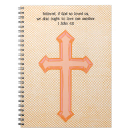 Cuaderno Estilo de época Naranja Fe cruza la Biblia Verse