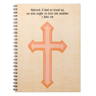 Cuaderno Estilo de época Naranja Fe cruza la Biblia Verse