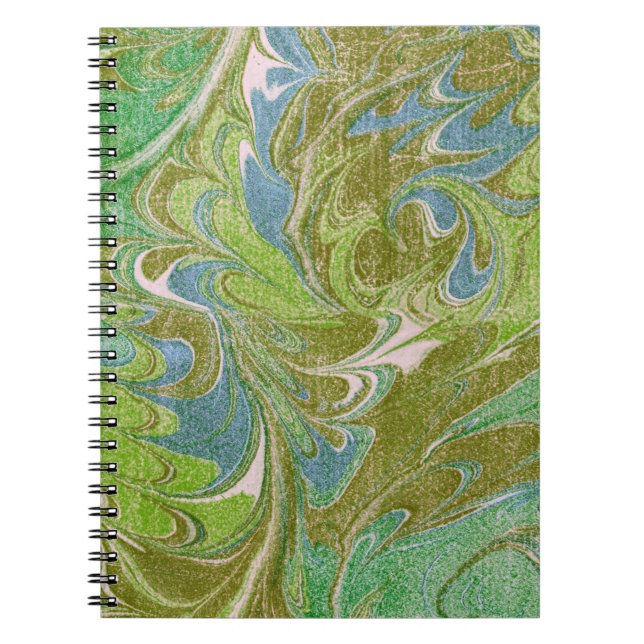 Cuaderno Estilo de época Tapiz Verde Aspecto Espiral Cuader (Frente)