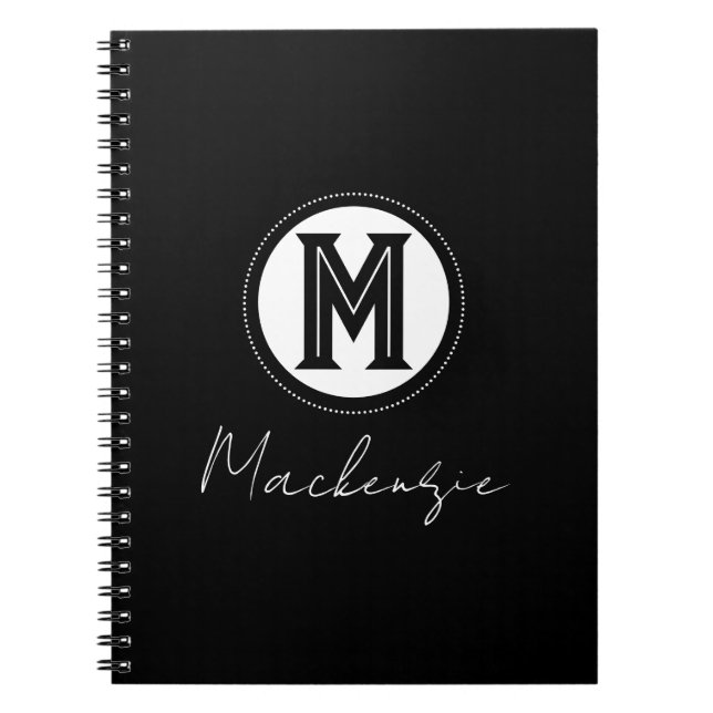 Cuaderno Estilo de escritura moderna Monograma Office 3 Rin (Frente)
