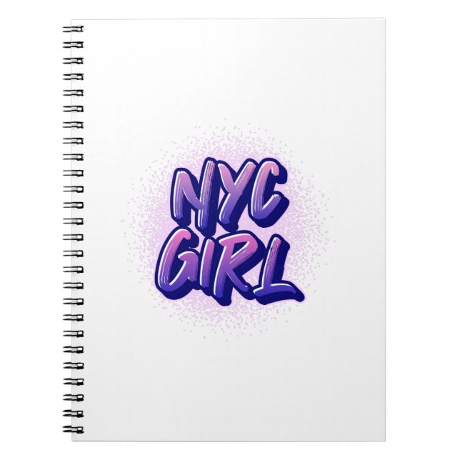 Cuaderno Estilo de graffiti Chica de NYC (Frente)