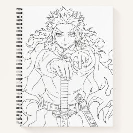 Cuaderno estilo de manga inspirado en Rengoku