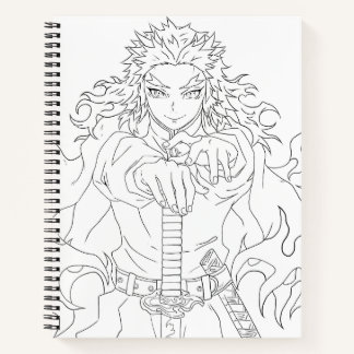 Cuaderno estilo de manga inspirado en Rengoku