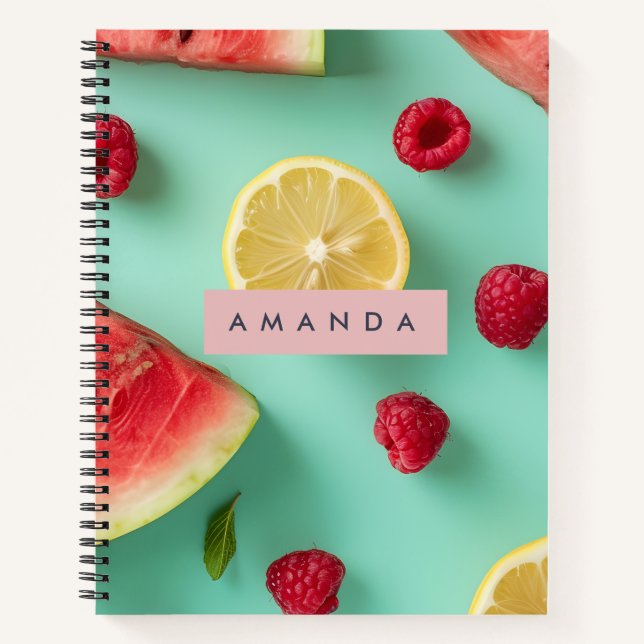 Cuaderno Estilo de mezcla de frutas frescas personalizadas (Anverso)
