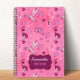 Cuaderno Estilo de niña coqueta rosa lindo patrón campestre
