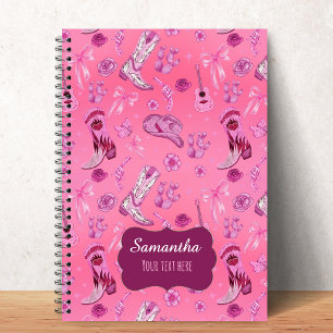 Cuaderno Estilo de niña coqueta rosa lindo patrón campestre
