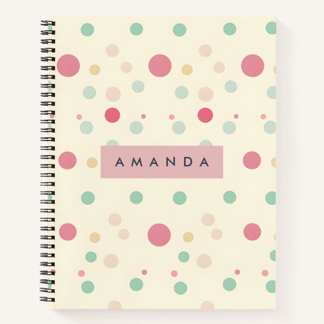 Cuaderno Estilo de Pastel Personalizado con Lunares (Anverso)
