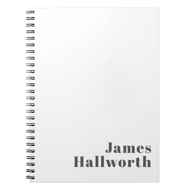 Cuaderno Estilo de texto retro moderno editable | Gris (Frente)
