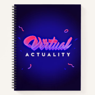 Cuaderno Estilo de Vaporwave Retro 80s de realidad virtual