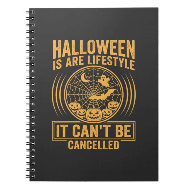 Cuaderno Estilo de vida de Halloween Diseño de telaraña de  (Frente)