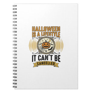 Cuaderno Estilo de vida de Halloween Tipografía de calabaza