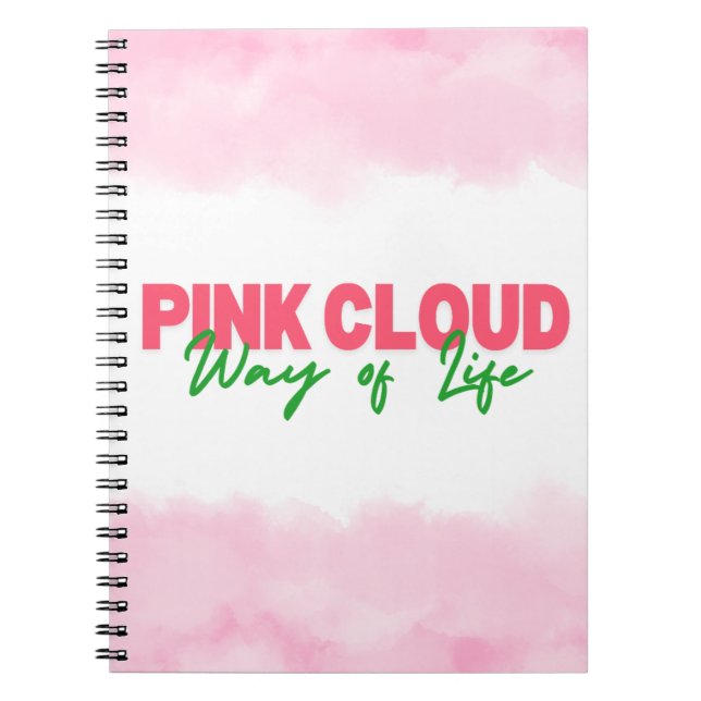 Cuaderno Estilo de vida en la nube rosada Diario Vida Sobri (Frente)