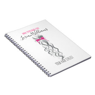 Cuaderno Estilo del pelo del cordón rosa y gris y del trenz