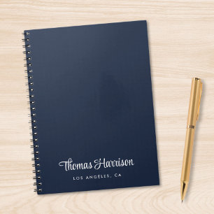 Cuaderno Estilo Firma Script Monograma Azul