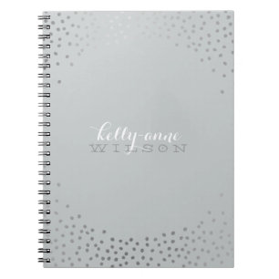 Cuaderno ESTILO GLAMOROUS mini confetti nieve gris plateado