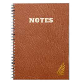 Cuaderno estilo marrón de cuero claro