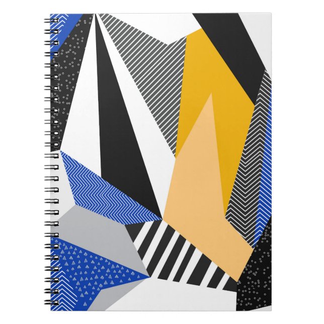 Cuaderno Estilo Memphis: Collage geométrico creativo. (Frente)