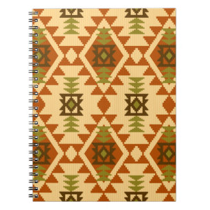 Cuaderno Estilo navajo étnico tribal geométrico sin costu