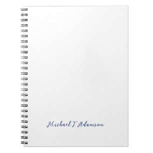Cuaderno Estilo Retro Elegante Nombre En Caligrafía Blanca