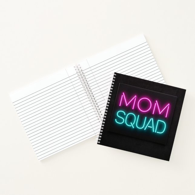 Cuaderno Estilo retro ‘Escuadrón de mamá’ neón rosa y verde (Interior)