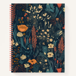 Cuaderno Estilo retro, flor silvestre, naturaleza, flor osc