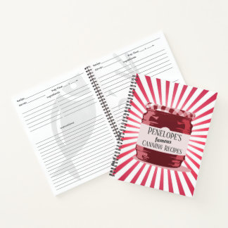 Cuaderno Estilo retro tus famosas recetas de enlatado rojo 