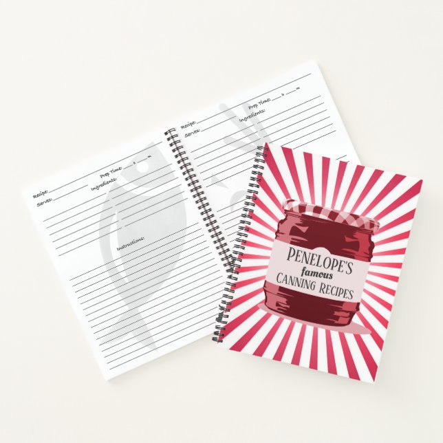 Cuaderno Estilo retro tus famosas recetas de enlatado rojo  (Interior)