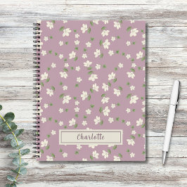 Cuaderno Estilo rústico chic con pequeñas flores rosadas po