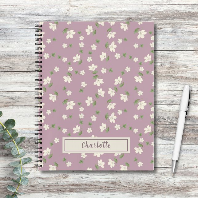 Cuaderno Estilo rústico chic con pequeñas flores rosadas po (Subido por el creador)