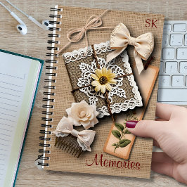 Cuaderno Estilo Shabby Chic Vintage y Lazos en Memorias de 