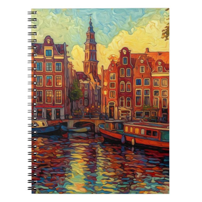 Cuaderno Estilo van Gogh en los canales de Amsterdam (Frente)