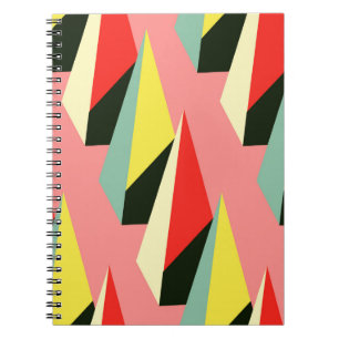 Cuaderno estilo vintage 3D patrón geométrico sin soldadura