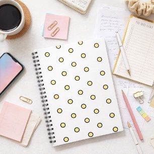 Cuaderno Estilo vintage de los 60 amarillo pálido patrón de