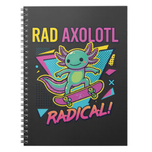 Cuaderno Estilo vintage de los 90 Axolotl Skateboard Rad ne
