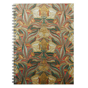 Cuaderno Estilo William Morris Rosa Verde Botánico