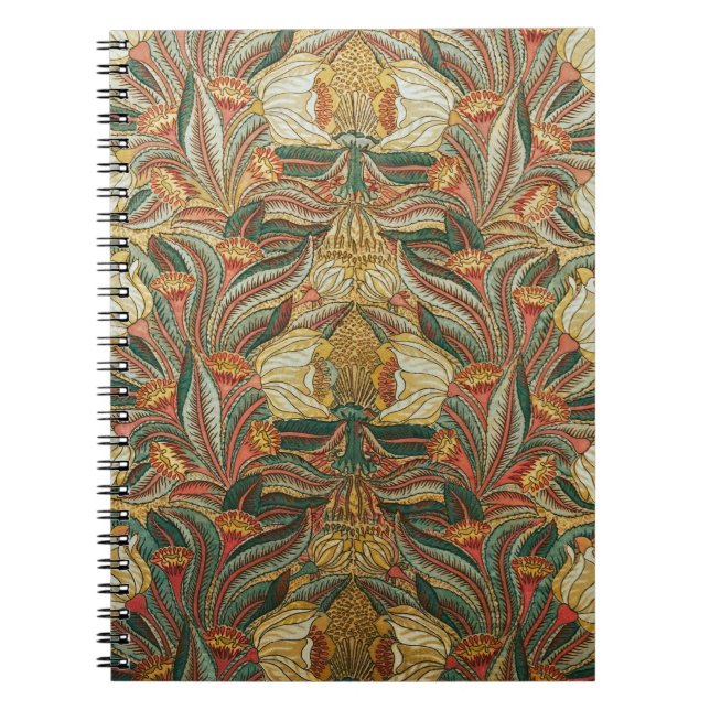 Cuaderno Estilo William Morris Rosa Verde Botánico (Frente)