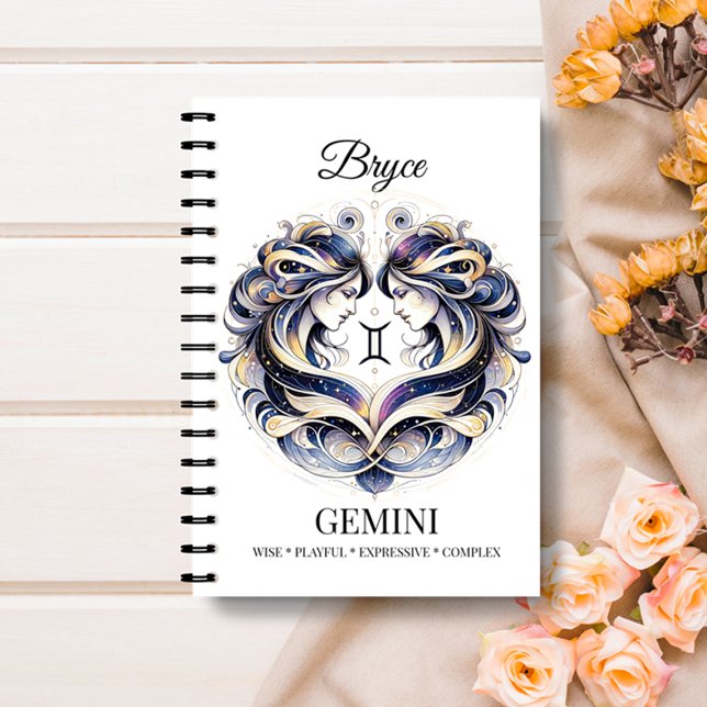 Cuaderno Estiloso acuarela Gemini Personalizado Journal (Subido por el creador)