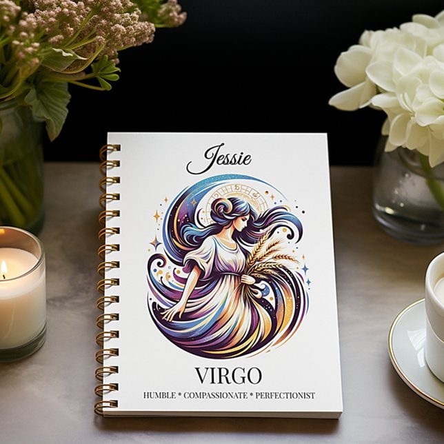Cuaderno Estiloso acuarela Virgo Personalizado Journal (Subido por el creador)