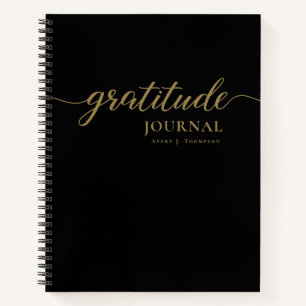 Cuaderno Estiloso Black gold Personalized Gratitude Journal