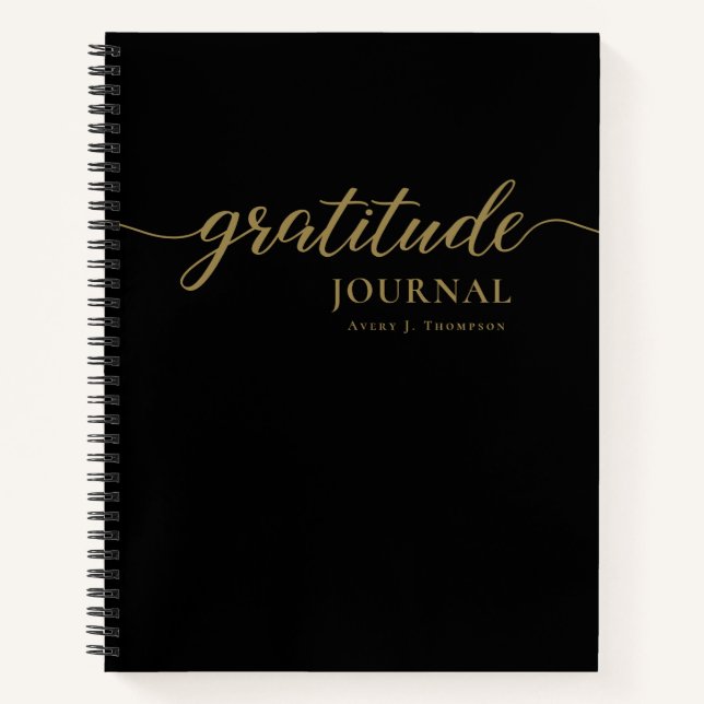 Cuaderno Estiloso Black gold Personalized Gratitude Journal (Anverso)