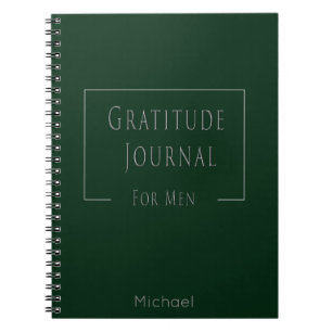 Cuaderno Estiloso Diario de Gratitud para los Hombres Verde