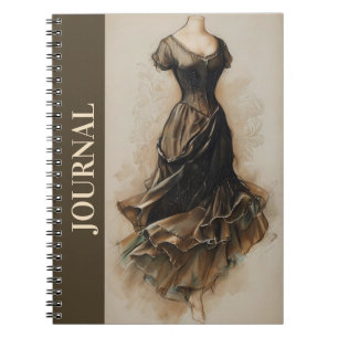 Cuaderno Estiloso Diario Vintage LBD Pequeño Vestido Negro